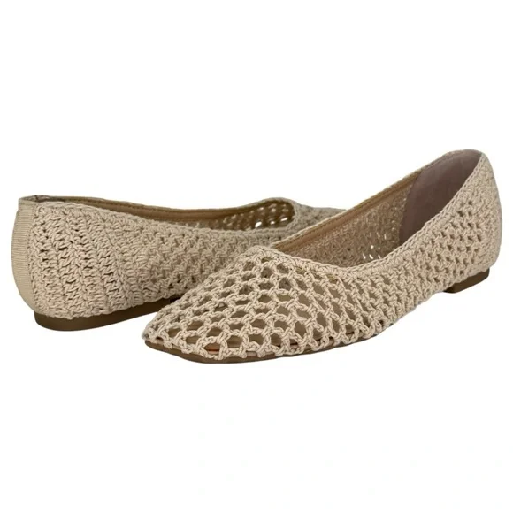 On 34th Naomie Cream Crotchet Breathable Womens Flats Size 8.5M - Picture 9 of 12